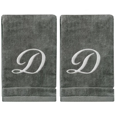 Creative Scents Gray Fingertip Monogrammed Towels Silver Embroidered 10 Creative Scents Gray Fingertip Monogrammed Towels Silver Embroidered - Image 10