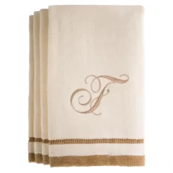 Creative Scents Ivory Fingertip Monogrammed Towels Brown Embroidered -Creative GUEST 6ae10788 5b35 4563 8954 8cdbf7749b21