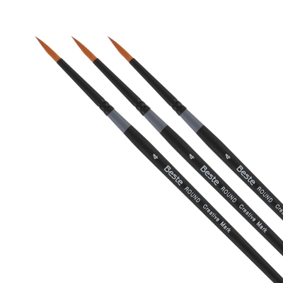 Creative Mark Beste Golden Taklon Round #4 Pack Of 3 Artist Brushes, Professional Watercolor Brushes, For Acrylic Painting, Short Handle, Sharp Edges, 7 Creative Mark Beste Golden Taklon Round #4 Pack Of 3 Artist Brushes, Professional Watercolor Brushes, For Acrylic Painting, Short Handle, Sharp Edges, - Image 7