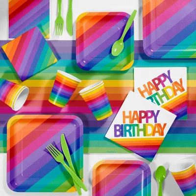 Creative Converting 24ct Rainbow Paper Plates 2 Creative Converting 24ct Rainbow Paper Plates - Image 2