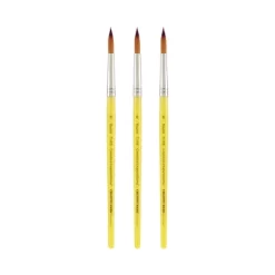 Creative Inspirations Dura-Handle Round Short Handle Paint Brush Set Of 3- Solid Resin Handle, Synthetic Taklon Paint Brushes, Round Brush For Oils, -Creative GUEST 770904b9 7efe 4529 b5c8 9946bfcd8be6