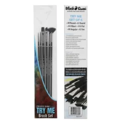 Black Swan Synthetic Red Sable Paint Brushes Try Me Set Of 6 - Professional Quality Long Handle Paint Brushes In Assorted Shapes And Sizes For Oil, -Creative GUEST 79d68046 cb27 432e 8708 a5639e5cd9ac