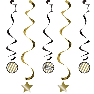 Creative Converting 90th Birthday Party Decorations Kit Black/Gold 2 Creative Converting 90th Birthday Party Decorations Kit Black/Gold - Image 2