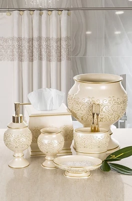 Creative Scents Shannon Beige Wastebasket 1 Creative Scents Shannon Beige Wastebasket