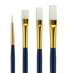 Fundamentals Long Handled Brush Set - Economical Paint Brush Set No. 6 For Beginning Artists - White Taklon Brushes In #1 Round, #4 Bright, #4 9 Fundamentals Long Handled Brush Set - Economical Paint Brush Set No. 6 For Beginning Artists - White Taklon Brushes In #1 Round, #4 Bright, #4 -Creative GUEST 828d4caa 8664 43c8 a313 8d5a7058816f