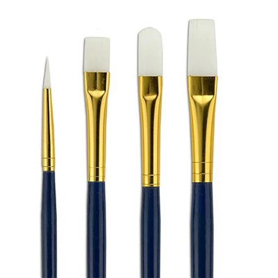 Fundamentals Long Handled Brush Set - Economical Paint Brush Set No. 6 For Beginning Artists - White Taklon Brushes In #1 Round, #4 Bright, #4 5 Fundamentals Long Handled Brush Set - Economical Paint Brush Set No. 6 For Beginning Artists - White Taklon Brushes In #1 Round, #4 Bright, #4 - Image 5