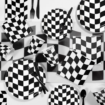 Creative Converting 24ct Black And White Check Dessert Plates White 1 Creative Converting 24ct Black And White Check Dessert Plates White