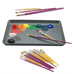 Creative Inspirations Dura-Handle Long Handle Assorted Paint Brush Set Of 4 - Solid Resin Handle, Synthetic Taklon Paint Brushes, Flat Brush For Oils, -Creative GUEST 84d79147 a0dc 40d4 b1f1 cd80ae29ccd1 4