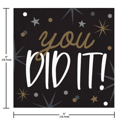 Creative Converting Glowing Graduate Paper Beverage Napkins 48ct 3 Creative Converting Glowing Graduate Paper Beverage Napkins 48ct - Image 3