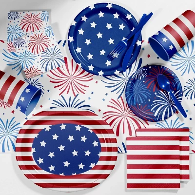 Creative Converting 3ct Patriotic Pattern Disposable Plastic Tablecloths 2 Creative Converting 3ct Patriotic Pattern Disposable Plastic Tablecloths - Image 2