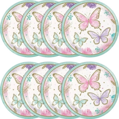 Creative Converting 24ct Golden Butterfly Paper Plates 1 Creative Converting 24ct Golden Butterfly Paper Plates
