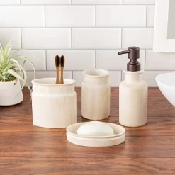 Creative Scents Rustic Luxe 4 Piece Bathroom Accessories Set