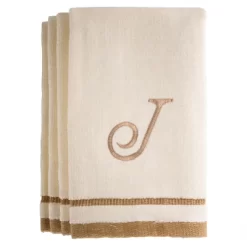 Creative Scents Ivory Fingertip Monogrammed Towels Brown Embroidered -Creative GUEST 963a7385 fde6 4b7b 9d84 6f1f53d87a58