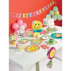 Creative Converting Flower Power Birthday Party Plates And Napkins 48ct