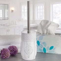 Creative Scents Vintage White Toilet Brush With Holder