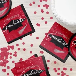 Creative Converting Graduate School Spirit Red Paper Napkins 108ct