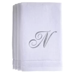 Creative Scents White Fingertip Monogrammed Towels Silver Embroidered -Creative GUEST 9da34fa7 c097 4f79 b9be b1c74d6a98a9