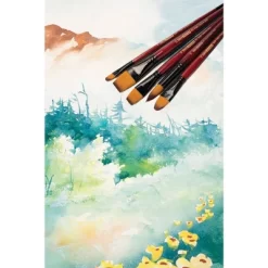Creative Mark Ebony Splendor Short-Handle Synthetic Sable Paint Brush, Angular Set Of 3, Teijin Multi-Filament Hair, Handcrafted Synthetic Paint -Creative GUEST a10e0442 33ac 4b0b 81a4 b66cee29e7a7 1