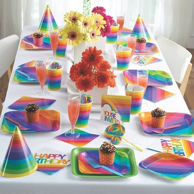 Creative Converting 24ct Rainbow Paper Plates 1 Creative Converting 24ct Rainbow Paper Plates