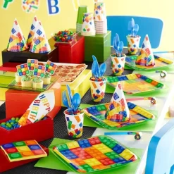 Creative Converting 24ct Block Party Dessert Plates Red