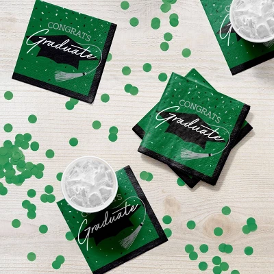 Creative Converting Graduate School Spirit Emerald Green Paper Beverage Napkins 108ct 2 Creative Converting Graduate School Spirit Emerald Green Paper Beverage Napkins 108ct - Image 2