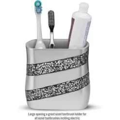 Creative Scents Silver Mosaic Toothbrush And Toothpaste Holder -Creative GUEST a20b454c 7c03 4a30 a4f5 752825159f85