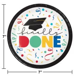 Creative Converting 7" Graduate Cap Toss Finally Done Dessert Paper Plates 24ct