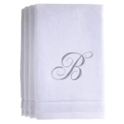 Creative Scents White Fingertip Monogrammed Towels Silver Embroidered -Creative GUEST a8ec2862 ec7e 4d19 9164 012f089b9c2b