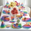 Creative Converting 24ct Rainbow Dessert Plates Pink