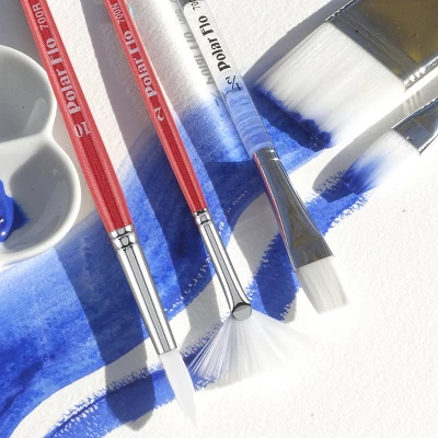 Creative Mark Polar Flo Professional Watercolor Brushes - Rigger - Short Handle, Nickel-Plated Seamless Brass Ferrule - Art Paint Brushes For Acrylic 4 Creative Mark Polar Flo Professional Watercolor Brushes - Rigger - Short Handle, Nickel-Plated Seamless Brass Ferrule - Art Paint Brushes For Acrylic - Image 4