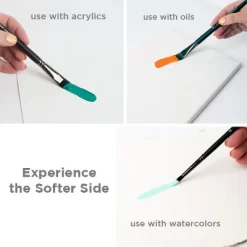 Black Swan Synthetic Red Sable Round Paint Brushes Sets Of 2 - Professional Quality Long Handle Paint Brushes For Oil, Heavy Body Media And Acrylic - -Creative GUEST aee39dbc 7e1e 4471 b615 182938508ed0 3