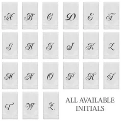 Creative Scents Set Of 2 White Fingertip Monogrammed Towels, Black Embroidered 25 Creative Scents Set Of 2 White Fingertip Monogrammed Towels, Black Embroidered -Creative GUEST af25586f d717 425b 91c2 5b7ecedae4b3