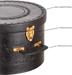 Creative Scents Round Hat Box Container With Gold Locking Lid And Sturdy Handle 11 Creative Scents Round Hat Box Container With Gold Locking Lid And Sturdy Handle -Creative GUEST af402c9e 840c 4f0d bab2 6260fcd0addc