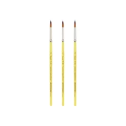 Creative Inspirations Dura-Handle Round Short Handle Paint Brush Set Of 3- Solid Resin Handle, Synthetic Taklon Paint Brushes, Round Brush For Oils, -Creative GUEST b0b73f54 6c06 459d b473 67593f901f62