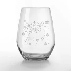 Creative Products Let It Snow Reindeer 15 Oz. Stemless Wine Glass
