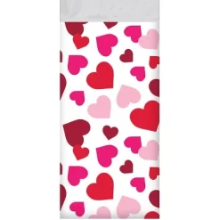 Creative Converting 3ct Valentine All Over Hearts Plastic Tablecloths Red/Pink