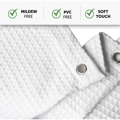 Creative Scents White Waffle Shower Curtain With Line 3 Creative Scents White Waffle Shower Curtain With Line - Image 3