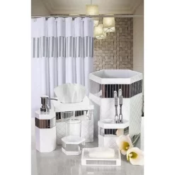Creative Scents Quilted Mirror White Decorative 6 Piece Bathroom Set -Creative GUEST bf17f00d f0b1 4b2e 8cef bd5336c8a5a1
