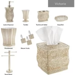 Creative Scents Beige Victoria Bathroom Accessories Set -Creative GUEST c191fd26 d4b1 4ed5 918d 6713066b4916