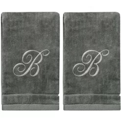 Creative Scents Gray Fingertip Monogrammed Towels Silver Embroidered 27 Creative Scents Gray Fingertip Monogrammed Towels Silver Embroidered -Creative GUEST c21c2378 98d8 48f1 b0bf c9fe4564af7d
