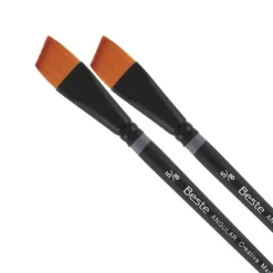 Creative Mark Beste Golden Taklon Angular Curve Maker, 5/8" - 2 Pack Artist Paint Brush, Professional Watercolor Brushes, For Acrylic Painting, Short -Creative GUEST c273a7e8 0c79 4883 8232 e364ee4f8a24