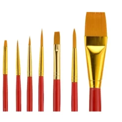 Fundamentals Short Handled Brush Set - Economical Paint Brush Set No. 15 For Beginning Artists - Classic Golden Watercolor Brushes In Round, Liner, -Creative GUEST c309e8bc cafd 42b3 88e2 2519cd91a5be