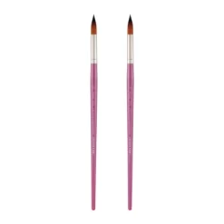 Creative Inspirations Dura-Handle Round Long Handle Paint Brush Sets Of 2 - Solid Resin Handle, Synthetic Taklon Paint Brushes, Flat Brush For Oils, -Creative GUEST c5b3e0db 4ef7 4779 955d 2783d78c06fc