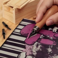 Creative Mark Linoleum Carving Tools Set With Ergonomic Beechwood Handle, 5 Tempered Steel Blades, Block Printing Linocut Tools For Soft Linoleum Or -Creative GUEST c607d33f 1f8a 4e30 a469 ce198ac9d503