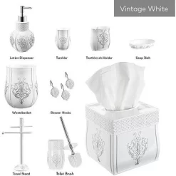 Creative Scents Vintage White Bathroom Accessories Set -Creative GUEST c831f91c bdb6 48ee a79f 5b16ab4f5853
