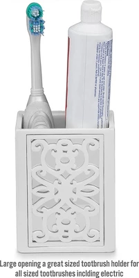 Creative Scents Mirror Janette White 4 Piece Bathroom Accessories Set 3 Creative Scents Mirror Janette White 4 Piece Bathroom Accessories Set - Image 3