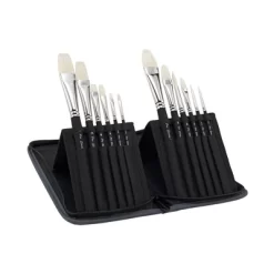 Creative Mark Pro Stroke Premium White Chungking Hog Bristle Artist Paint Brush - Short Handle Set Of 12 With Easel Case - Natural Bristle Brush W/ 13 Creative Mark Pro Stroke Premium White Chungking Hog Bristle Artist Paint Brush - Short Handle Set Of 12 With Easel Case - Natural Bristle Brush W/ -Creative GUEST cc8752d6 f085 486e 97a3 5e6b8620cce6