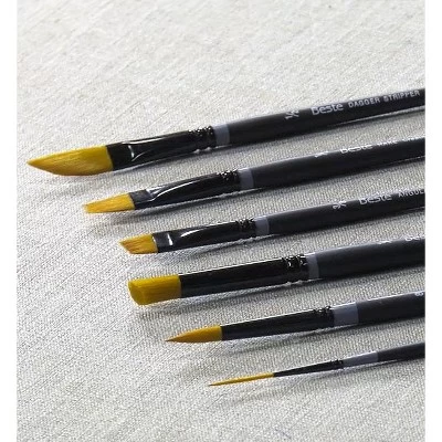 Creative Mark Beste Golden Taklon Filbert #2 - 2 Pack Artist Brush, Professional Watercolor Brushes, For Acrylic Painting, Short Handle, Sharp Edges, 1 Creative Mark Beste Golden Taklon Filbert #2 - 2 Pack Artist Brush, Professional Watercolor Brushes, For Acrylic Painting, Short Handle, Sharp Edges,