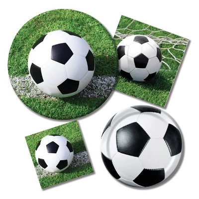 Creative Converting 24ct Soccer Paper Plates White 2 Creative Converting 24ct Soccer Paper Plates White - Image 2