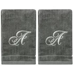 Creative Scents Gray Fingertip Monogrammed Towels Silver Embroidered 26 Creative Scents Gray Fingertip Monogrammed Towels Silver Embroidered -Creative GUEST d2564c9c 6a39 4d19 a97a cbc43b5d5a2a
